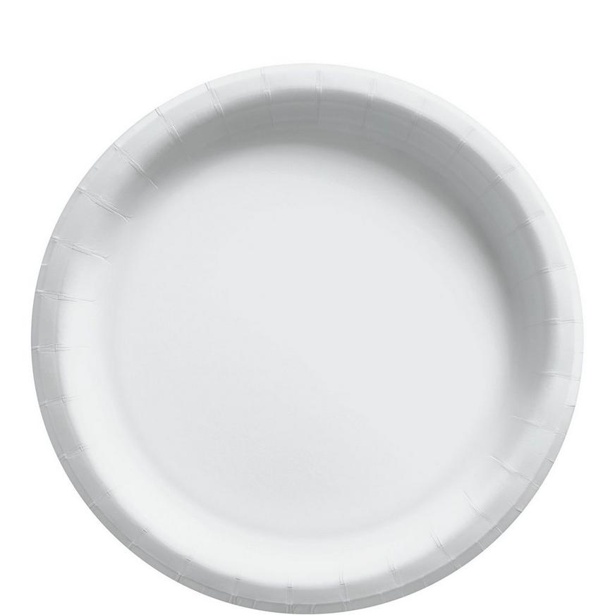 White Extra Sturdy Paper Lunch Plates, 8.5in, 50ct